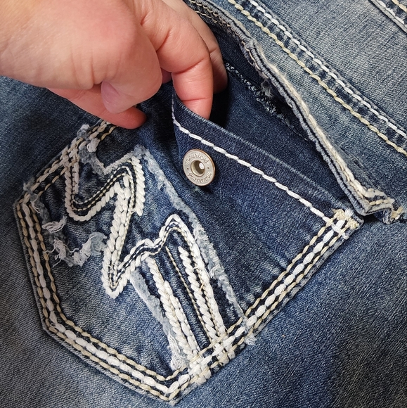 Women's 13/14 Blue Cropped Jeans - Picture 6 of 8